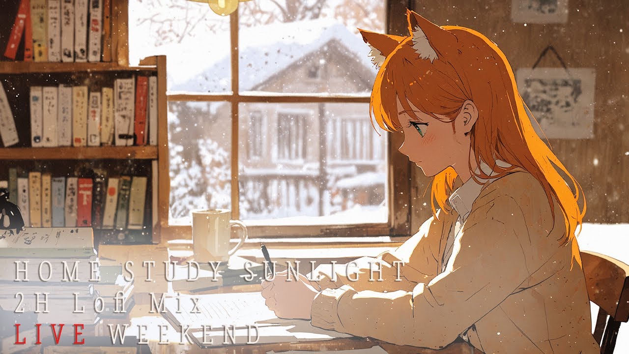 【Study Music】📚 Home Study Sunlight - Live This Weekend | Luna's Winter Desk | Still Loop for Focus