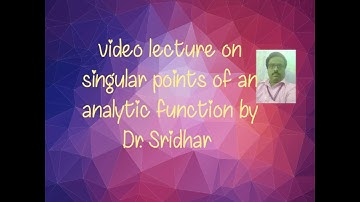 Video lecture byvDr. Sridhar