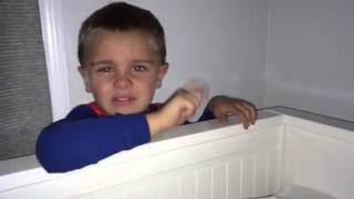 Camdyn Chronicles Stuck Behind Bed.