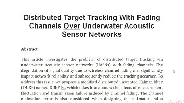 Distributed Target Tracking With Fading Channels Over Underwater Acoustic Sensor Networks