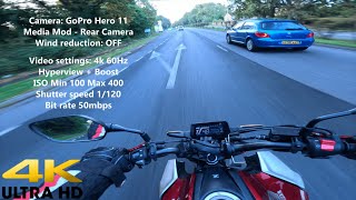 Honda CB125R - GoPro Hero 11 | Media Mod - Motorcycle Wind Test | 4k Ultra HD