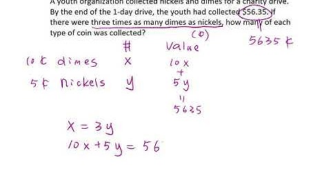 Word problem: System of Linear Equations- Coin Problems