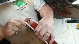 Scraping finish off the binding