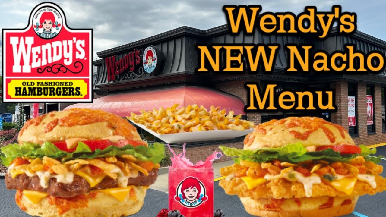 Wendy's NEW Nacho Burger-Chicken Sandwich & Queso Fries Menu - YouTube