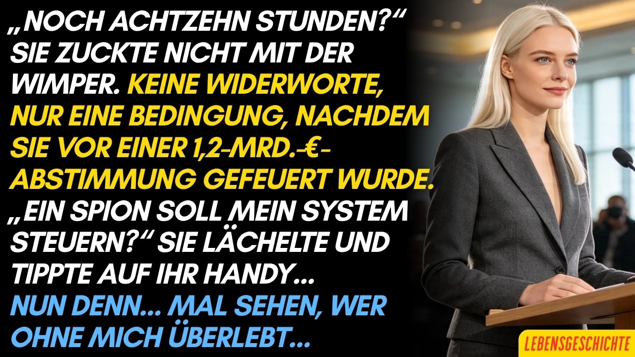 Ich hatte zwölf Jahre lang das Unternehmen aufgebaut, das mich gerade vor versammeltem Aufsichtsrat gefeuert hatte. In derselben Sitzung, in der der Milliarden-Deal hätte besiegelt werden sollen,...