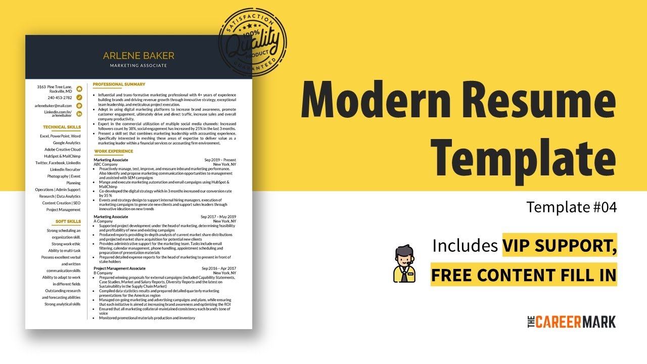 Modern Resume Template design for Word 2020