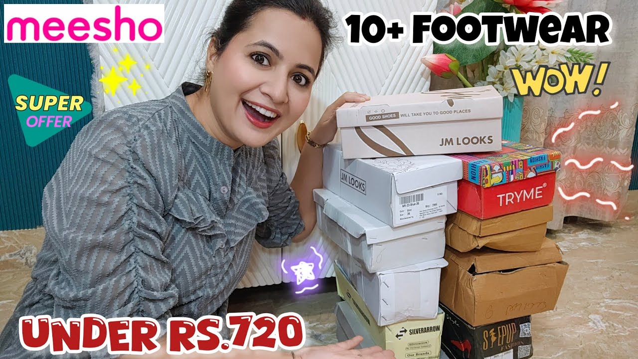 *10+ Footwear* MEESHO Under 750 Footwear Haul | Partywear &  winter wear Footwear | Neema's Talk
