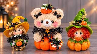 🧙‍♀️ GENIUS! 2 Cute Witch Dolls and 1 Teddy Bear 🐻 Made with Simple Materials — Halloween DIY🎃