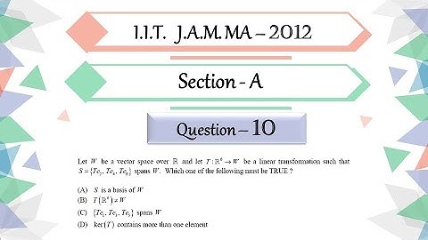 IIT JAM 2012 Mathematics solutions |  Ques 10 | linear Algebra | Nullspace Of Linear Transformation