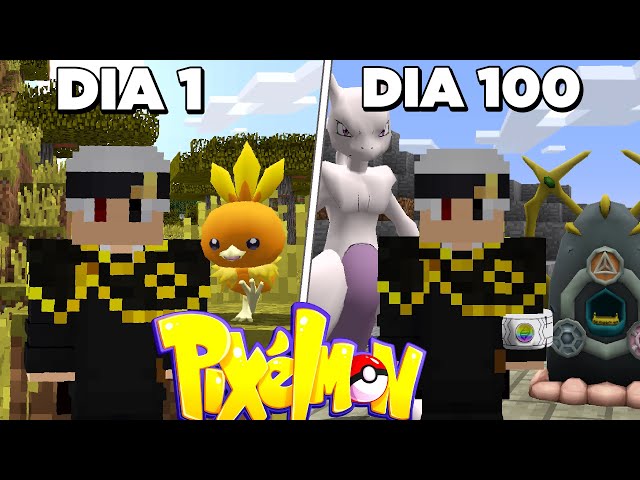 SOBREVIVI 100 DIAS NO PIXELMON DO MINECRAFT!! class=