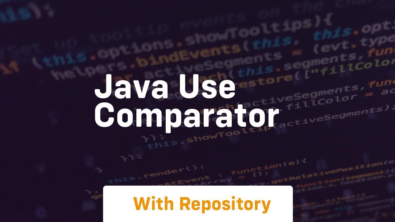 java use comparator - YouTube
