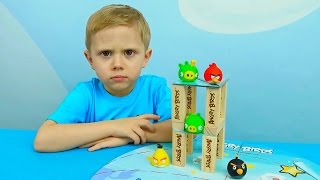 Злые птички Angry Birds настольная игра для детей Action game for children