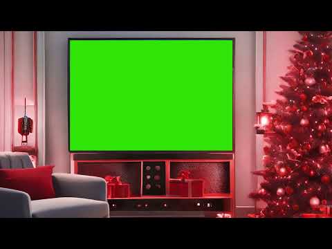 Christmas TV Green Screen with Christmas Tree Animation Template