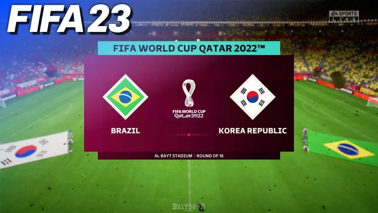FIFA 23 Brazilië vs zuid korea WK Qatar 2022 deel 4 zuid Korea heeft het zwaar in Qatar