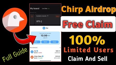 Chirp Airdrop Zero Gas Fee Claim | Chirp Airdrop Free Claim Limited Users | Chirp Token Claim