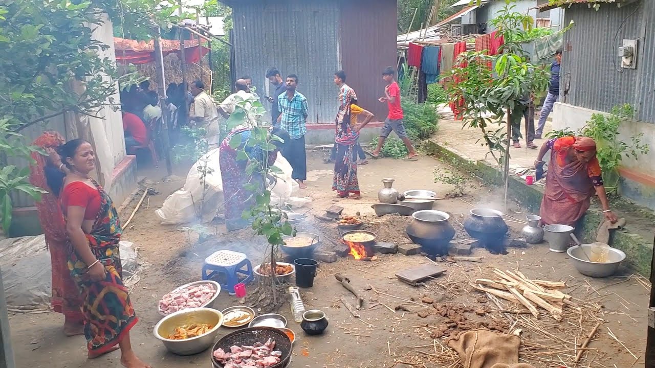 বাংলাদেশী হিন্দুদের বিয়ের বৌ ভাত কীভাবে হয়//আজকে পাঁচশত মানুষের রান্না করলাম
