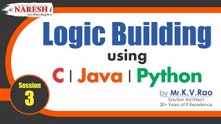 Logic Building Using C Language @ 2:15 PM (IST) by Mr.K.V.Rao | Session-3