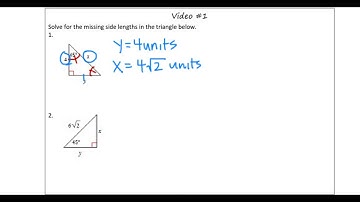 9.3 Special Right Triangles (45-45-90) Video 1