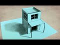 Comment dessiner une maison 3D , dessin illusion réaliste