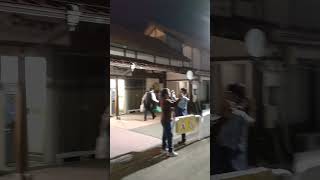 富士急行線河口湖駅構内　夜の周辺の様子