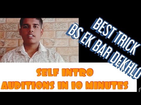 Actor self introduction videos / easy tips to shoot