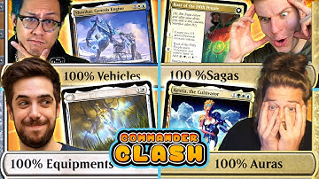 100% Equipments Vs. 100% Vehicles Vs 100% Sagas Vs. 100% Auras | Commander Clash S18 E9