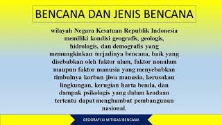 Bencana dan Jenis Bencana