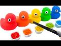 Satisfying Video | How To Make Rainbow Duck With Kinetic Sand Cutting ASMR | Magic Sand B