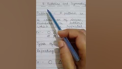 Class-3 , 8 - Patterns and Symmetry