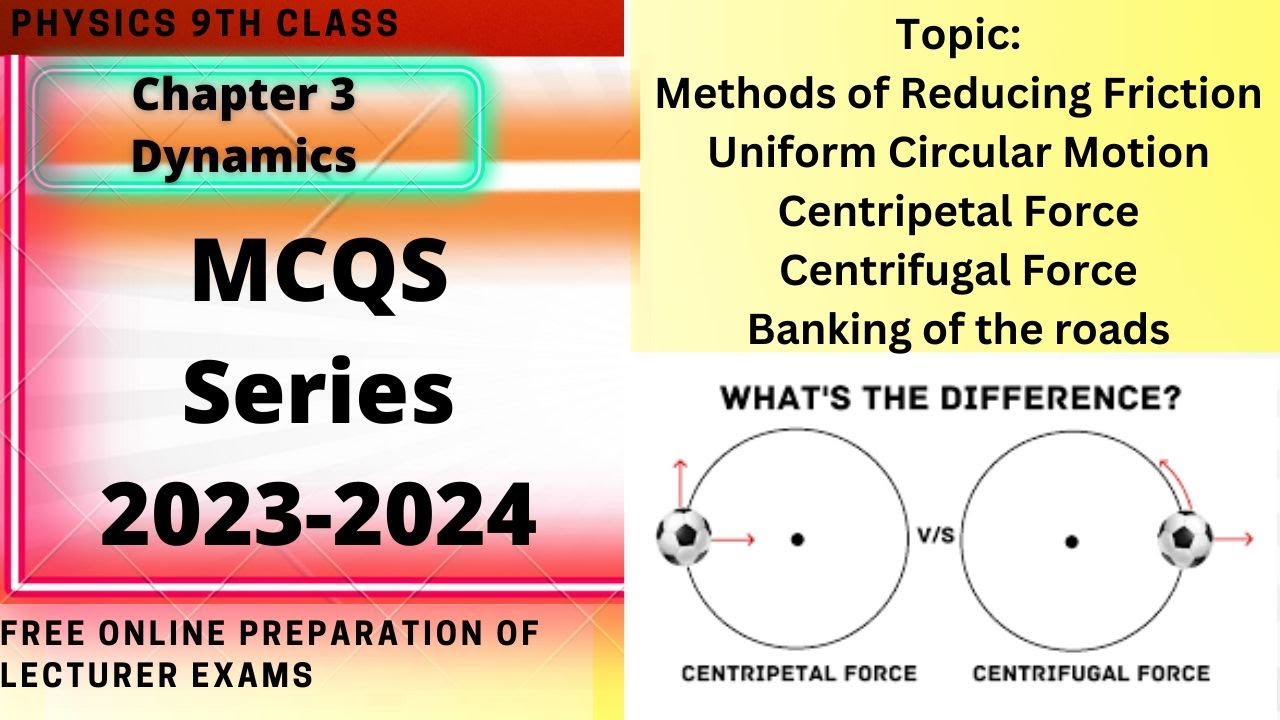 TOPIC Method of reducing Friction, Centripetal & Centrifugal force, Uniform Circular Motion NTS Mcqs