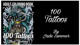 100 TATTOOS Adult Colouring Book By Jade Summer | FLIP THROUGH