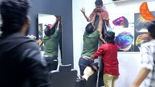 Saloon Prank Part 3 Saloon Prank Tamil Hair Cutting Prank In India Orange Mittai