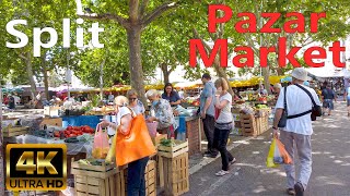 Split Croatia 🇭🇷 4K Walk Pazar Green Market Tour