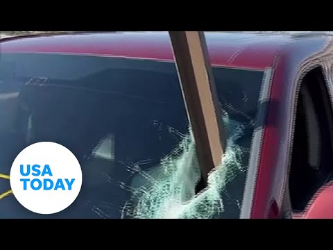 Metal beam smashes through windshield on New Mexico highway | USA TODAY