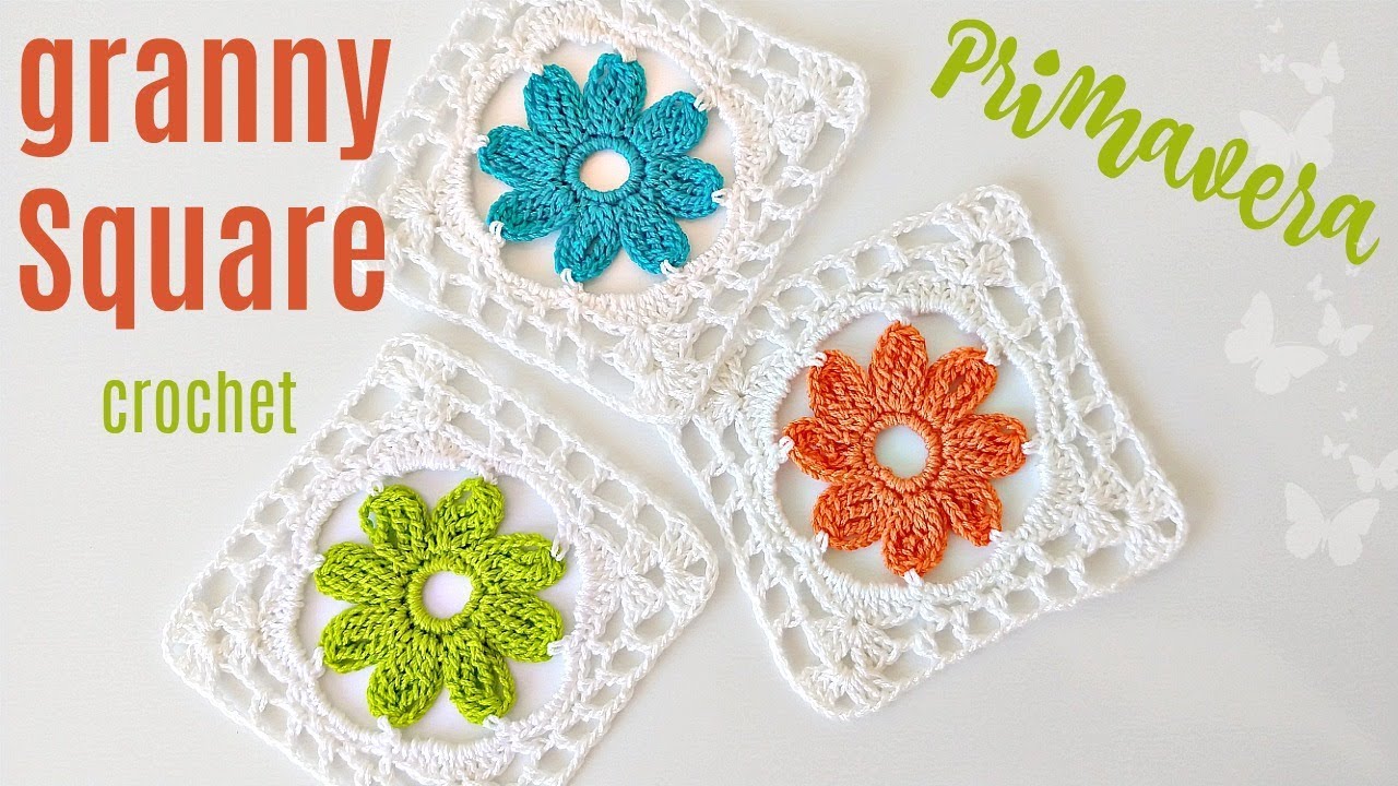 TEJE GRANNY SQUARE CROCHET CON FLOR / HANDWORK DIY