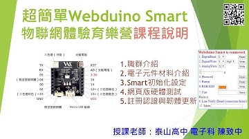 超簡單 Webduino Smart 物聯網體驗課程說明
