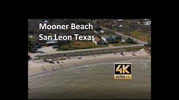 Mooner Beach and San Leon Beach Pub San Leon Texas 4K Drone Video