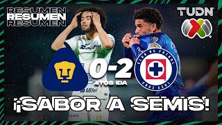 Resumen y goles | Pumas 02 Cruz Azul | CL2024  Liga Mx  4tos IDA | TUDN
