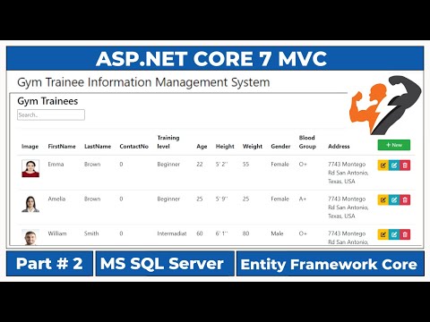 ASP DOT NET CORE MVC | GYM MANAGEMENT WEB APP | MS SQL SERVER | PART 2