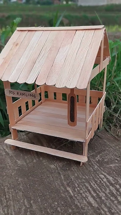 Ide Kerajinan dari Stik Es Krim Miniatur Pos Kamling #shorts