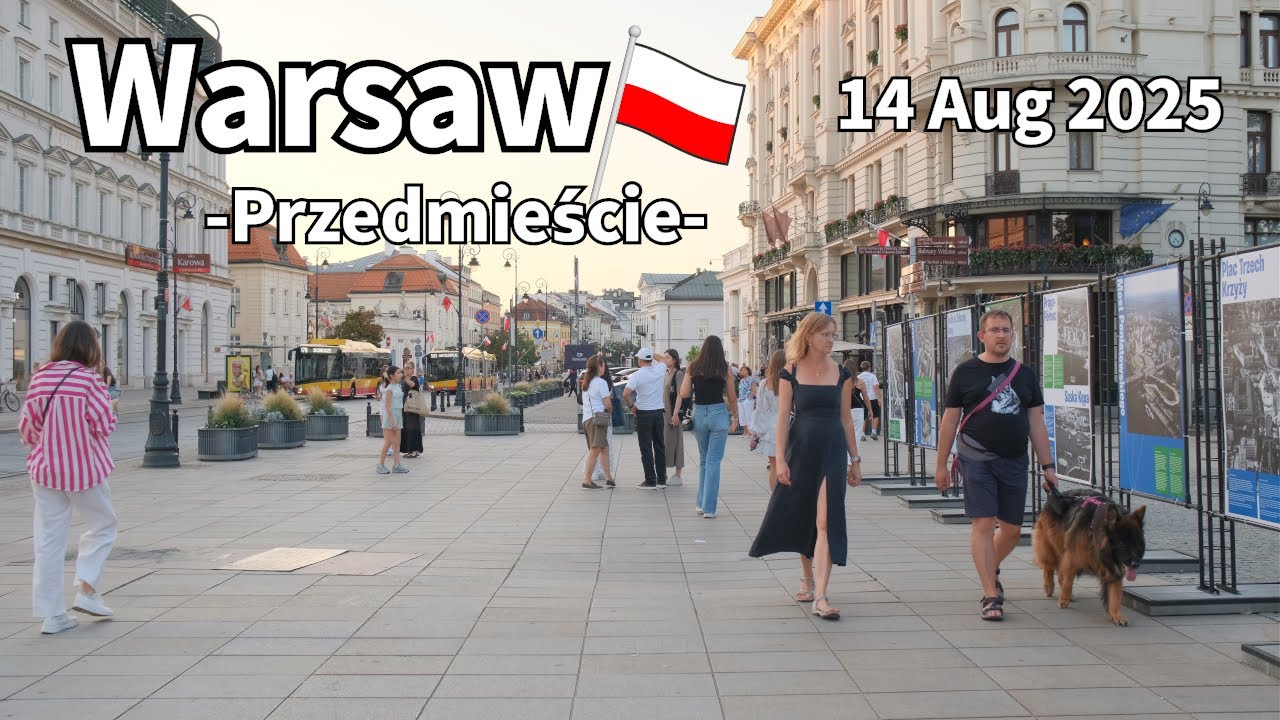 Summer Walk Warsaw Przedmieście Poland - 14 August 2025 | Walking Tour