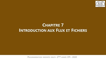 Chapitre7 (Les flux et les Fichiers)