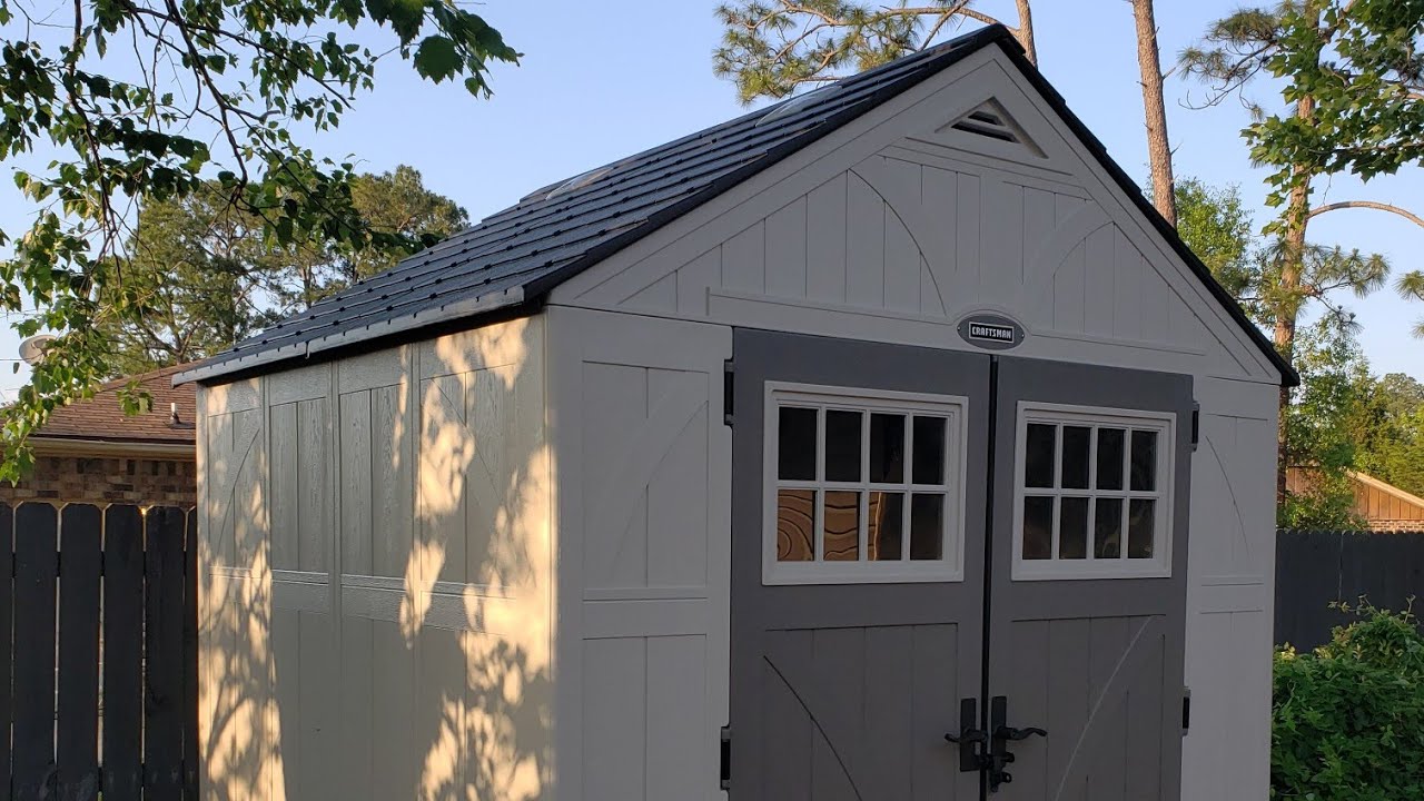 craftsman aka suncast 8x7 storage shed with shelves