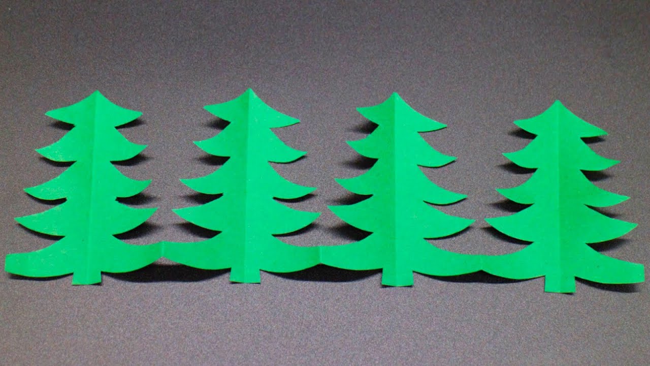 Basteln mit Papier 'Tannenbaum Girlande' für Winter, Weihnachten & Advent  [W+] - YouTube
