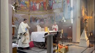 Christian Palestinians attend Christmas Eve mass at church in Gaza City where they sought shelter