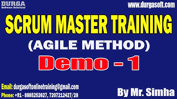 SCRUM MASTER TRAINING tutorials || Demo - 1 || by Mr. Simha On 18-01-2024 @8PM IST
