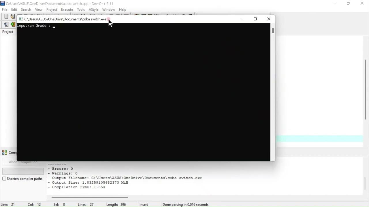 Program Switch case dengan 5 Pembanding C++ - YouTube