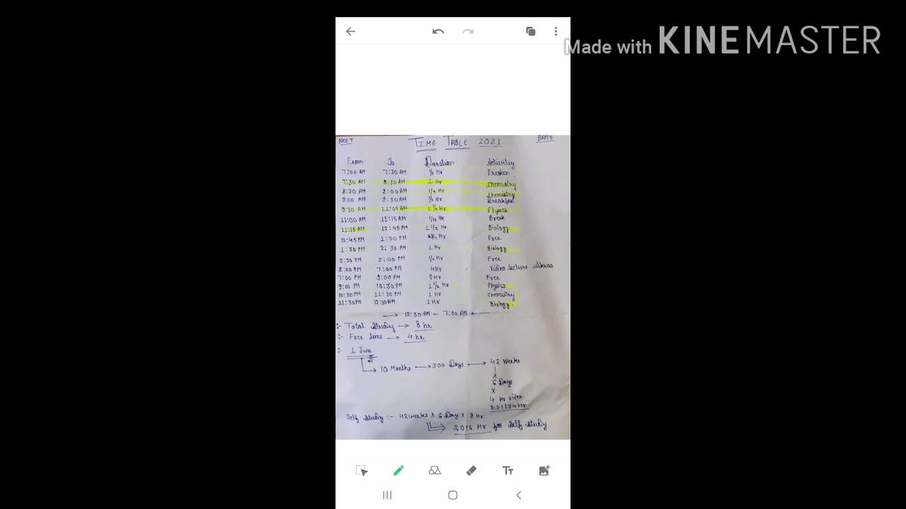 #BMA Time Table for NEET 2021 (HINDI & ENGLISH MEDIUM ...