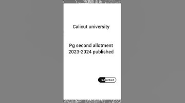 Calicut university|pg second allotment 2023-24 published