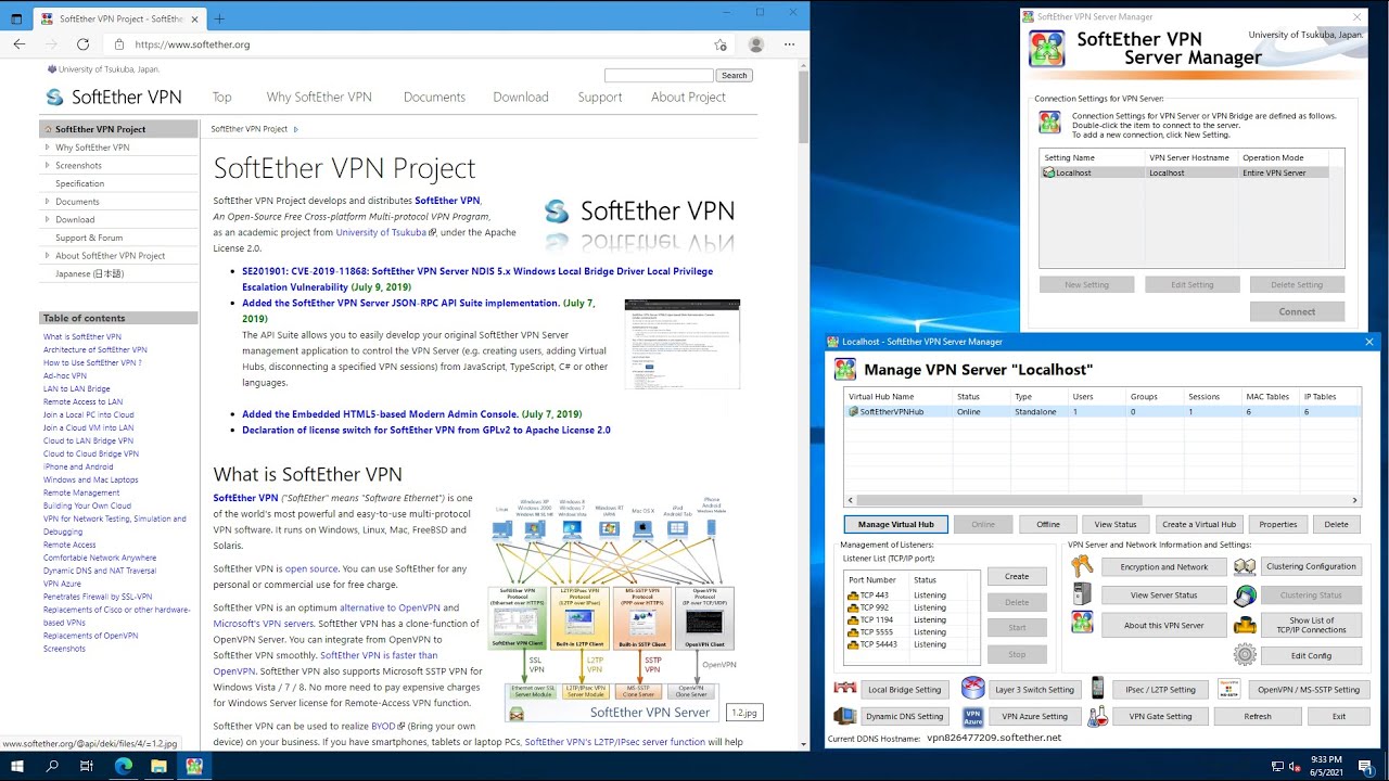 Vpn Project SoftEther (MS-SSTP) VPN with RADIUS Auth for Work From Home (WFH) with ...